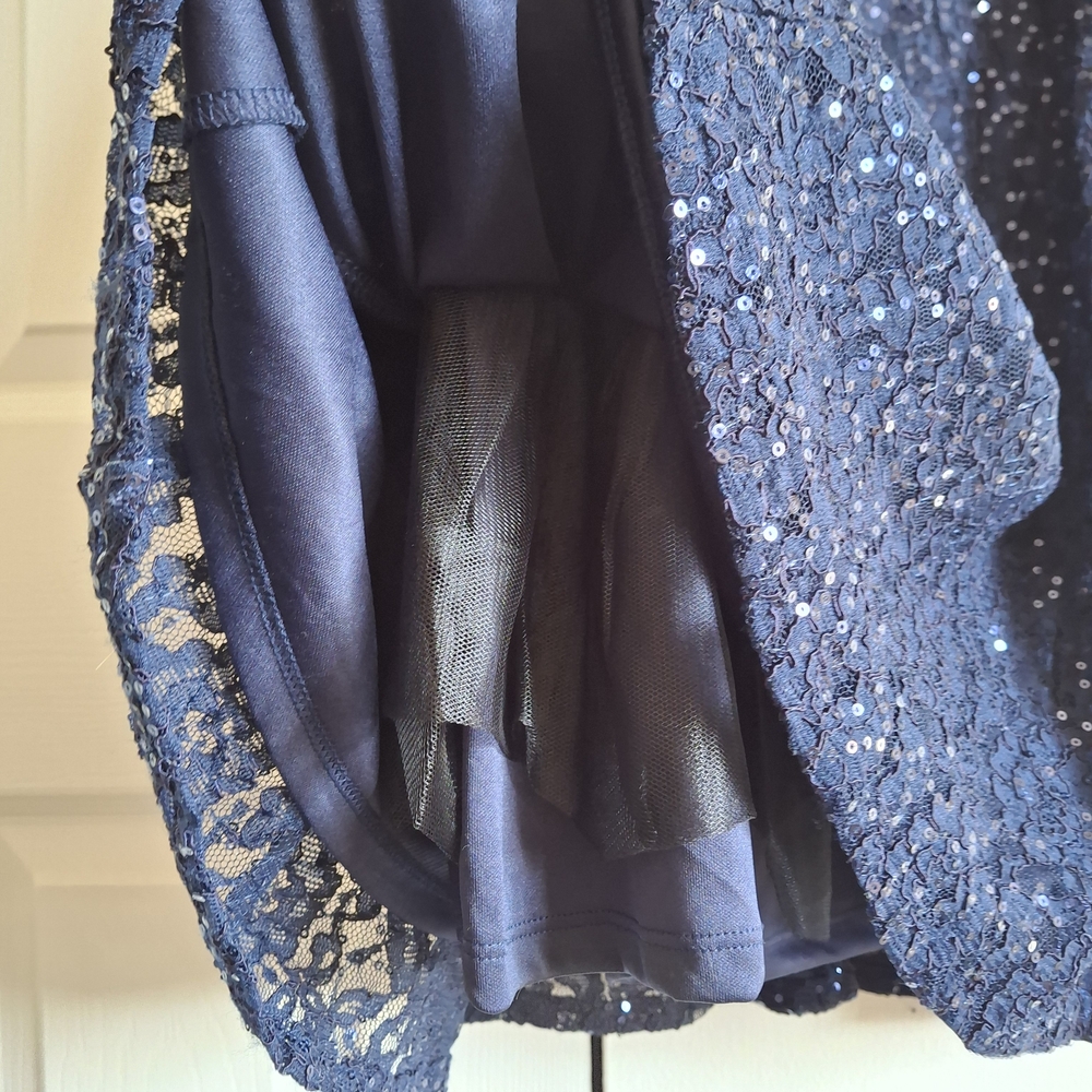 SLNY Navy Sequin Midi Dress - Picture 6 of 16